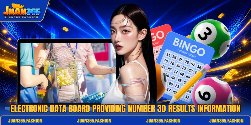 Electronic data board providing number 3D results information Electronic data board providing number 3D results information