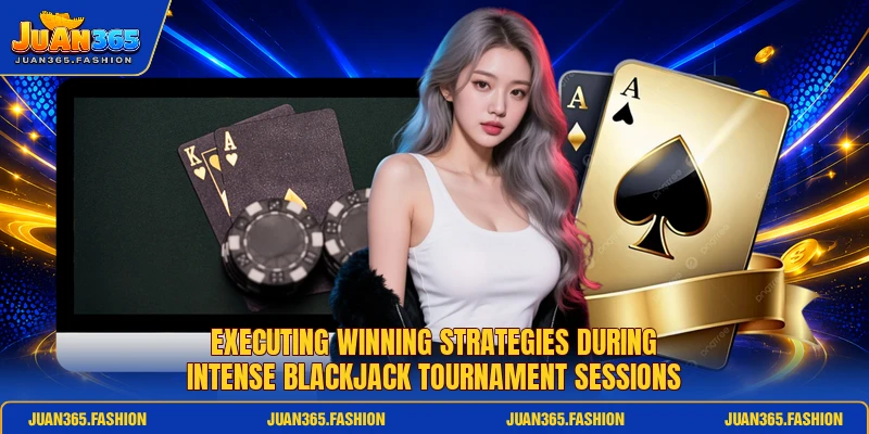 Executing winning strategies during intense blackjack tournament sessions