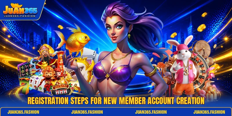 Registration steps for new member account creation